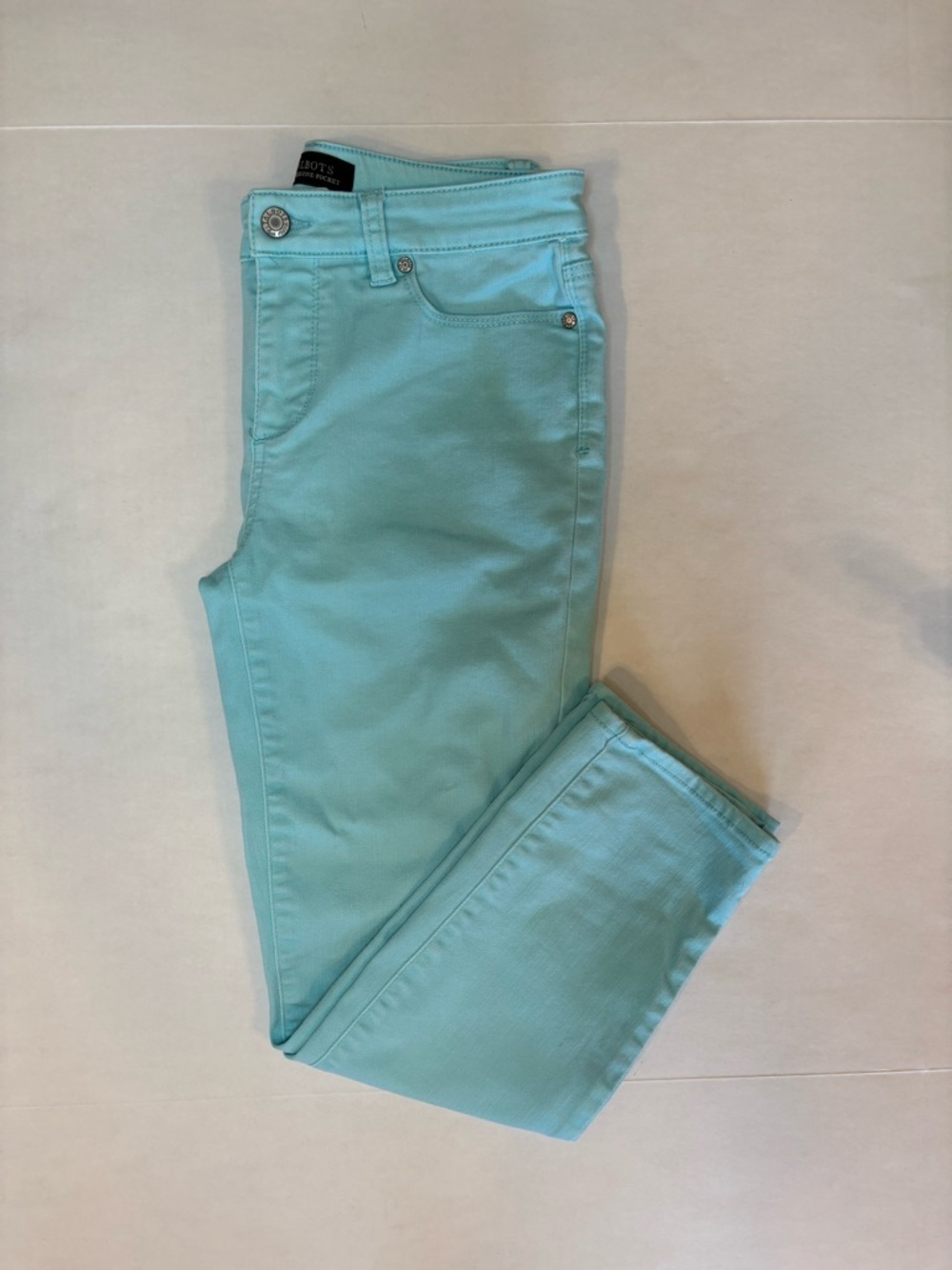 Talbots Flawless 5-Pocket Crop Teal Jeans Size 2
